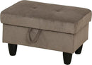 Ottoman Rectangular Storage Ottoman Bench, Flannel Footrest Stool Footstool with Lid for Living Room, Bedroom, Entryway, Brown, 28.5"x19"x17.5" by CozyNest Decor