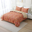 ABREEZE Paisley Bedding Sets 3Pcs Brushed Cotton Duvet Cover Set Queen Size Rustic Damask Red Floral Comforter Cover with Zipper Closure Boho Bedding Collections by CozyNest Decor