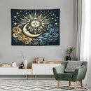HZOHNAGO Sun Moon Tapestry Boho Golden Stars Pattern Printed Wall Tapestry Wall Hanging for Bedroom Living Room Dorm 40" W x 30" H by CozyNest Decor