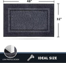 PURRUGS Dirt Trapping Door Mat 32" x 48", Non-Slip/Skid Machine Washable Entryway Rug, Shoes Scraper, Area Rug, Super Absorbent Welcome Mat for Muddy Wet Shoes and Paws, Bluish Grey & Charcoal by CozyNest Decor