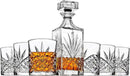 Godinger Whiskey Decanter and 6 Whiskey Glasses Bar set, for Liquor Scotch Bourbon Wine - Dublin Crystal Collection by CozyNest Decor