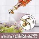 COOK WITH COLOR Glass Olive Oil Bottle Dispenser - 2 Pack- 17oz Oil and Vinegar Cruet - Olive Oil Carafe Decanter for Kitchen by CozyNest Decor