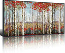 Mofutinpo Large Framed Wall Decor canvas Red Leaves White Birch Tree Wall Art For Living Room bedroom rustic kitchen Modern painting Artwork 29x58 Large Size Black Framed by CozyNest Decor