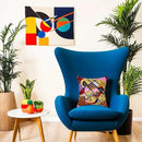 Kandinsky Modern Couch Pillow Cover - Yellow Gold | Abstract, Contemporary, Outdoor, Mid Century Chair Cushions | Handmade Wool Size 18x18 by CozyNest Decor