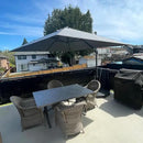 PURPLE LEAF 9 Feet Patio Umbrella with Base Outdoor Cantilever Square Umbrella Aluminum Offset Umbrella with 360-degree Rotation for Garden Deck Pool Patio Light Grey by GreenHaven Gardens