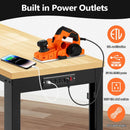 48” Adjustable Workbench，Heavy Duty Wood Work Bench 2000 Lbs Load Capacity,Work Table with Power Outlet and Wheels for Garage, Workshop, Office, Home by GreenHaven Gardens