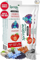 SprinJene Natural Kids Toothpaste, Strawberry | Natural Children’s Toothpaste | Fluoride Free Toothpaste for Toddlers | 2 Pack by TinyTreasures Baby Boutique
