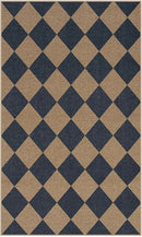 Lahome Checkered Easy Jute Entryway Rug, 3x5 Washable Area Rugs for Living Room Outdoor Patio, Non Slip Blue Indoor Door Mat Checkerboard Throw Carpet for Entry Front Door Guestroom Deck by CozyNest Decor