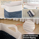 OIAHOMY Storage Basket, Woven Baskets for Storage, Cotton Rope Basket for toys,Towel Baskets for Bathroom - Pack of 3,White Blue by CozyNest Decor