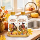 Hexagram Thanksgiving Decorations Indoor, Thanksgiving Kitchen Soap Dispenser Set of 2, Turkey Glass Soap Dispenser for Home Decor, Turkey Refillable Lotion Essential Oil Dispensers with Pump by CozyNest Decor
