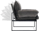 YISHENG Accent Chair with 6-Angle Adjustable Backrest, Chenille Fabric Living Room Chair Upholstered Lounge Chair, Modern Chair Cozy Reclining Chair for Reading Room, 1PC Gray by CozyNest Decor