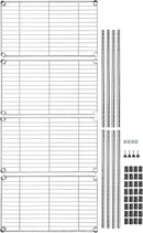 Amazon Basics 4-Shelf Adjustable, Storage Shelving Unit, (200 Pound Loading Capacity per Shelf), Steel Organizer Wire Rack, 13.4"D x 23.2"W x 48"H, Chrome by CozyNest Decor