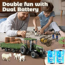 Remote Control Tractor with Trailer - Farm Toys Set Including Animals, Fruits, Vegetables, and Farmer Figures, Toddlers Farm Vehicle Toys for 3 4 5 6 7 8 9 Year Old Boys Girls Birthday Gifts by GreenHaven Gardens