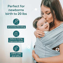 Koala Babycare Baby Carrier Wrap, Easy to Wear As a T-Shirt - Original Baby Carrier Newborn to Toddler - Sling One Size Fits All - Baby Wraps Carrier Up to 22lbs by TinyTreasures Baby Boutique