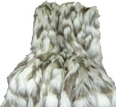 Ivory Beige Luxury Faux Fur Throw Blanket - Tibet Fox Fur - 96W x 110L Bedspread by CozyNest Decor