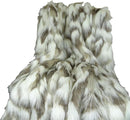 Ivory Beige Luxury Faux Fur Throw Blanket - Tibet Fox Fur - 90W x 90L by CozyNest Decor