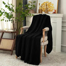 Longhui bedding Chunky Cable Knit Throw Blanket Lightweight Black 100% Organic Cotton Blanket for Sofa Couch Bed Baby Nursery, Rustic Shabby Chic Modern Farmhouse, 60” x 80” Give Laundering Bag by CozyNest Decor