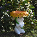 Solar Garden Decor Bunny Garden Statue Easter Decorations Outdoor Resin Sunflower Rabbit Statue with Bird Feeder Patio Decor Bunny Figurines with Lights Yard Decorations Easter Gifts for Women by GreenHaven Gardens