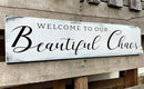 Welcome to Our Beautiful Chaos Sign, Farmhouse Wood Sign, Home and Living Room Decor Housewarming Gift Spring Home Decor (Beautiful Chaos) 4x16 Inch by CozyNest Decor