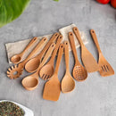 11 PCS WOSPONFAN Kitchen Utensils Set - Wooden Spoons for Cooking, Natural Beech Wood Wooden Utensils - Includes Wooden Spoons, Spatula Set, Slotted Spoon - Handmade Wooden Spoon Set by CozyNest Decor