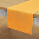 Solino Home Linen Table Runner 48 Inches - 100% Pure Linen Tangerine Yellow Table Runner 14 x 48 Inch Ideal for Dresser and Coffee Tables - Fete by CozyNest Decor
