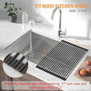 LEMIKKLE Roll Up Dish Drying Rack 17" x 13", Over The Sink Dish Drainer Rack, Foldable Sink Drying Rack, Anti-Slip Silicone Wrapped Dish Drainer for Kitchen Counter (Black) by CozyNest Decor