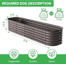 Raised Garden Bed Kit 8×2×1.4 FT Magnesium-Aluminum-Zinc Stainless Steel Metal Planter Box for Planting Outdoor Plants Vegetables (Crackle Gold) by CozyNest Decor