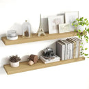 40 Inch Floating Shelves, 8 Inch Deep Floating Shelves for Wall, Hanging Shelf with Invisible Brackets, Deep Shelves for Bathroom, Bedroom, Living Room, Oak, Set of 2 by CozyNest Decor