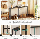 SUPERJARE Console Table with Outlet, 63 Inch Sofa Table with Charging Station, Narrow Entryway Table, Skinny Hallway Table, Behind Couch Table, for Living Room, Plants, Black by CozyNest Decor