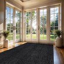 CAMILSON Easy Jute Rug 9x12, Indoor Outdoor Dark Gray Black Farmhouse Area Rugs for Living Room Patio and Kitchen Rug Solid Boho Woven Design Easy-Cleaning Washable Outside Carpet Alfombras (9 x 12) by CozyNest Decor