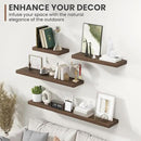 40 Inch Floating Shelves, 8 Inch Deep Floating Shelves for Wall, Hanging Shelf with Invisible Brackets, Deep Shelves for Bathroom, Bedroom, Living Room, Walnut, Set of 2 by CozyNest Decor