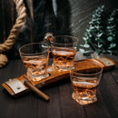 Cigar Glass Coaster With 3 Whiskey Cigar Glasses Slot To Hold Cigar Whiskey Glass Gi by The Wine Savant