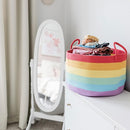 OrganiHaus Large Blanket Basket for Living Room 20x13, Rainbow Rope Basket for Classroom Organization, Toy Storage Basket, Woven Kids Laundry Basket, Baby Toy Box, Cute Storage Basket, Nursery Hamper by TinyTreasures Baby Boutique