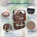 Brown Gardening Tools Set 12-Piece, Garden Hand Tool Kit with Non-Slip Ergonomic Handle, Storage Tote Bag, Garden Apron, Gloves and Kneeling Pad, Gardening Gifts for Women Men Plant Lover by GreenHaven Gardens