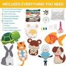 Craftorama Sewing Kit for Kids, Fun and Educational Pets Craft Set for Boys and Girls Age 7-12, Sew Your Own Felt Animals Craft Kit for Beginners, 165 Piece Set by TinyTreasures Baby Boutique