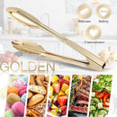 MSY BIGSUNNY 9 Inch Kitchen Food Tongs, Buffet Tongs, Serving Tongs for Cooking, Grilling, Aluminum Tongs - Set of 3 (multi color) by CozyNest Decor