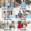 Laundry Bag Backpack, 125L Extra Large Travel with Shoulder Straps, Adjustable & Extendable Design, Laundry Hamper Bag with 3 Pockets for Laundromat, College, Travel, Camping (Light Blue) by TinyTreasures Baby Boutique