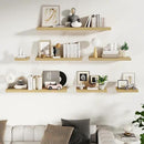 Fun Memories 24 Inch Floating Shelves Wall Mounted, 10 Inch Deep Wall Shelves, 24 x 10 Floating Shelf for Living Room Bathroom Bedroom, Oak, Set of 2 by CozyNest Decor