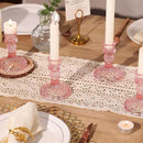 12Pcs Pink Candlestick Holders Set- 4" H Taper Candle Holders Bulk, Glass Candle Holders for Wedding, Party, Romantic Dinner Table Centerpieces, Festival Gifts & Windowsill Decor by CozyNest Decor