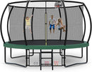 Tatub Large Trampolines Outdoor 10 12 14 15 16FT for Kids and Adults,Outdoor Recreational Pumpkin Trampolines with Curved Poles and Safety Enclosure Net, Basketball Hoop, Ladder by TinyTreasures Baby Boutique