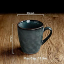famiware Coffee Mugs Set of 4, Ocean Round 11.5oz Coffee Cup Set with Handle for Cocoa, Milk, Hot Chocolate, Stoneware Cups for Kitchen, Reactive Glaze, Microwave Dishwasher Safe, Deep Forest by CozyNest Decor