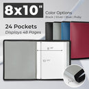 Dunwell Photo Album 8x10 (Silver) with Black Mounting Paper, 8 x 10 Photo & Art Portfolio Presentation Book, 24 Sleeves, Displays 48 Pages, Professional Photography Book for Pictures, Artwork by TinyTreasures Baby Boutique
