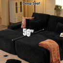 ovios 81" Oversized Sectional Double Lounge Chaise with Cloud Plush Sofa Bed, No Assembly Required, Fluffy Modern Sleeper Loveseat Chair for Indoor Living Room Bedroom Reading, Black (Plush Fabric) by CozyNest Decor