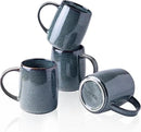 GBHOME Large Coffee Mugs Set of 4, 18oz Handmade Ceramic Coffee Mugs Set with Gradient color for Latte/Tea/Beer/Hot Cocoa, Dishwasher & Microwave Safe, Space blue by CozyNest Decor