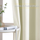 NICETOWN Room Darkening 118 inch Long Curtains, Grommet Thermal Drapes Weighted Room Divider Wide Window Treatments for Living Room, W66 x L118, Beige, 2 Panels by TinyTreasures Baby Boutique