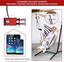 ZEYU Hammock Chair with Stand Double Hammock Chair Bohemian Style with Tassel Mobile Phone Support Manual Adjustable Swing Indoor and Outdoor Garden Porch with Floor mat Reclining Capacity 400 pounds by GreenHaven Gardens
