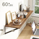 Fun Memories 40 Inch Floating Shelves, 10 Inch Deep Wall Shelf, 40 x 10 Floating Shelf Set of 2, Wood Floating Shelf Wall Mounted, Large Kitchen Living Room Bedroom Storage Shelves, Rustic Brown by CozyNest Decor