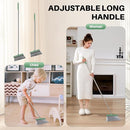 JOYMOOP Dark Teal Green Broom and Dustpan Set with 56” Handle, Upright Angle with Comb Teeth for Pet Hair and Hardwood Floors by CozyNest Decor