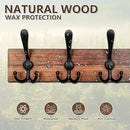 IBosins Wall Mounted Coat Rack, 31-2/5'' Long, Entryway Hanging Rack, Metal Wood Coat Hooks Rack with 8 Black Rustic Tri-Hooks Rail for Coat, Bag, Towel, Key, Hat, Umbrella by CozyNest Decor