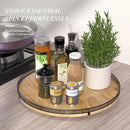 18" Lazy Susan Oak Wood Turntable Organizer for Cabinet, Farmhouse Round Wooden Large Lazy Susan Organization and Storage for Dining Table, Pantry, Kitchen, Countertop, Cupboard, Home Decor by CozyNest Decor